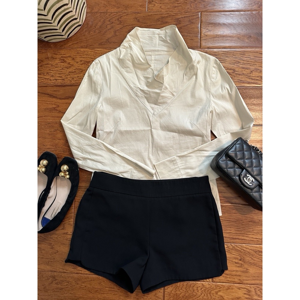 Tomorrowland Des Pres Japan Womens Size S Cream V Neck Popover Blouse Minimalist